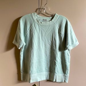 GAP Short Sleeved Raglan Terry Sweatshirt in Mint Green Blue Size M
